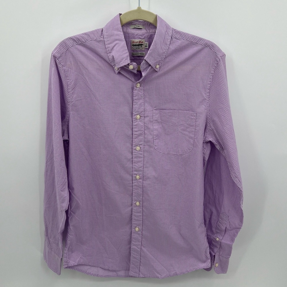 J. Crew Secret Wash slim fit gingham shirt